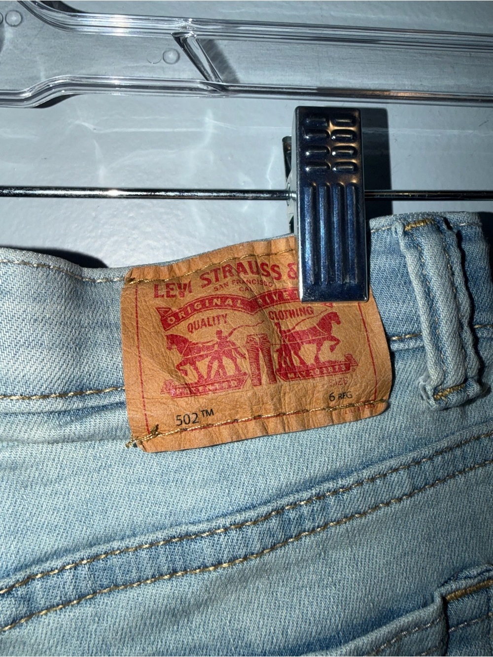 Levi’s 502 Light Wash Jeans Boys Size 6 Regular - Picture 2 of 4